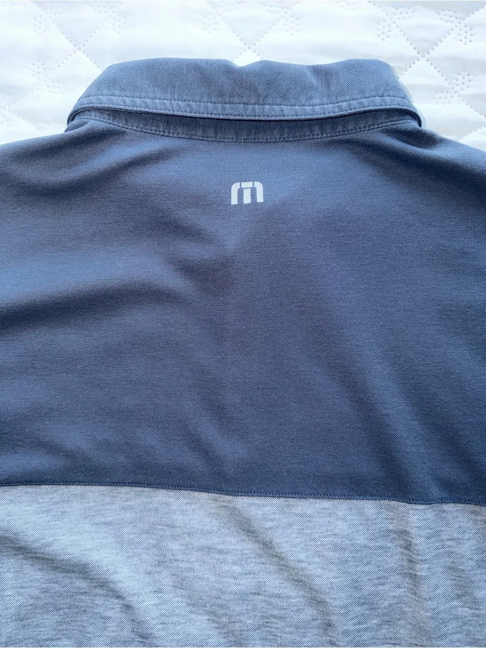 Travis Mathew Slate Blue Short-Sleeve Polo with Subtle Embroidery